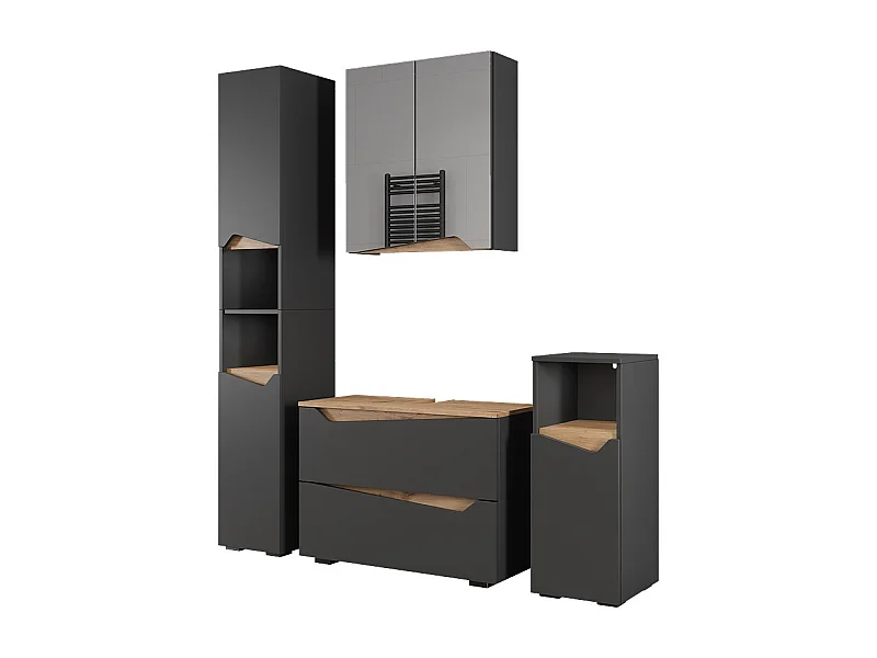 Set di mobili da bagno antracite 80x35x57.5 marelle