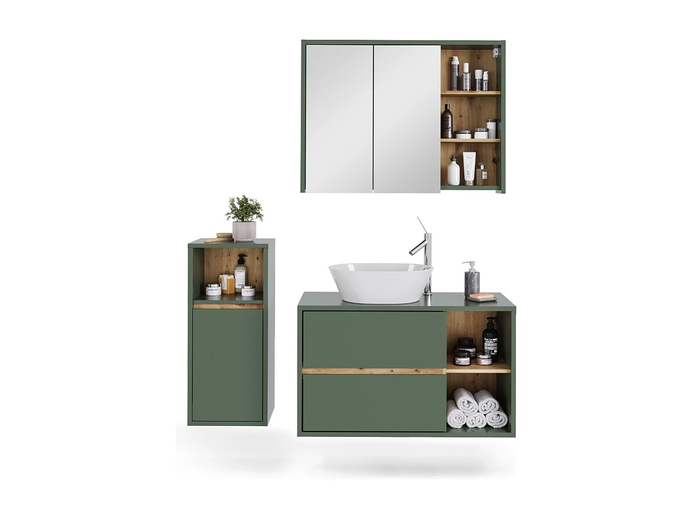 Set di mobili da bagno verde/artigianale 100x45.5x60 viola