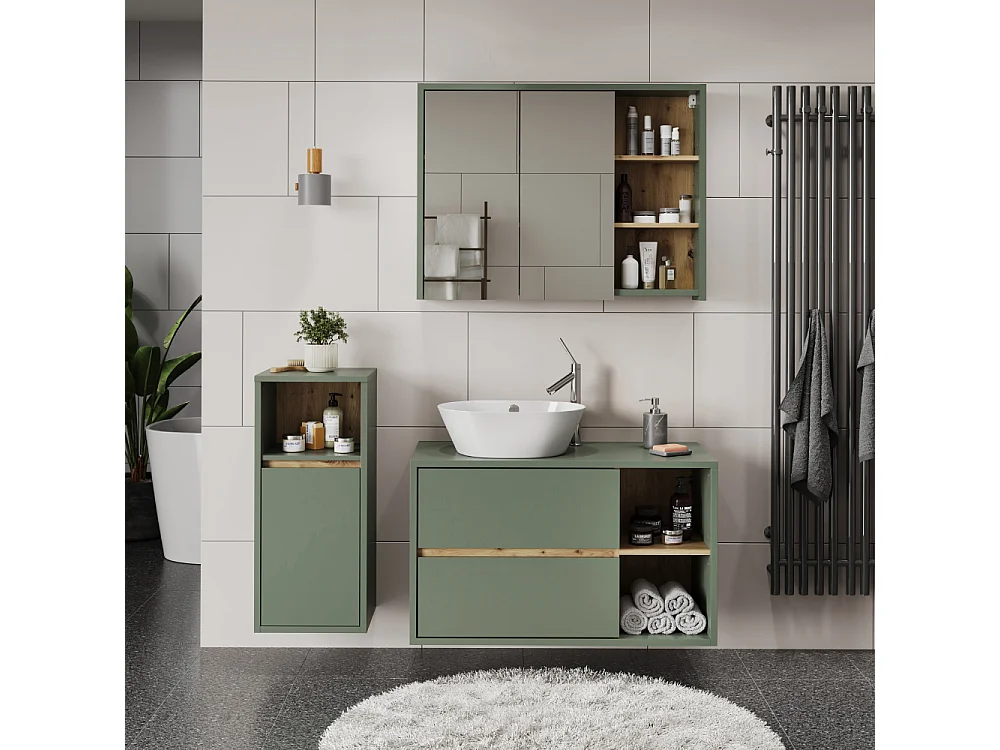 Ensemble de meubles de salle de bains vert/artisan 100x45.5x60 viola