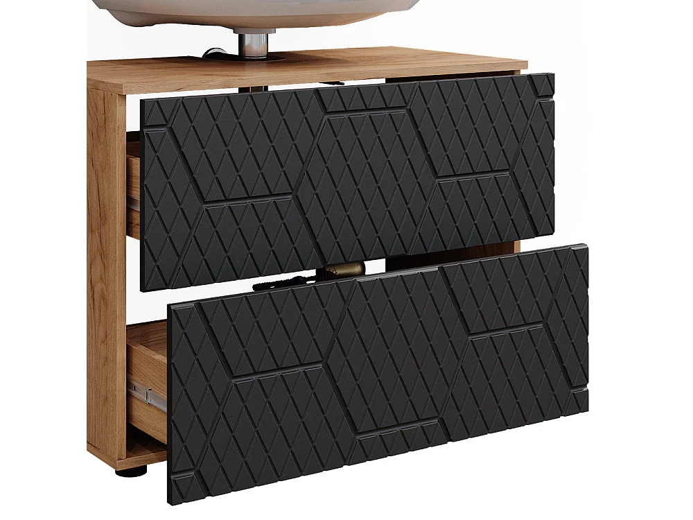 Meubles bain anthracite avec structure en nid dabeille 80x41x58 irma