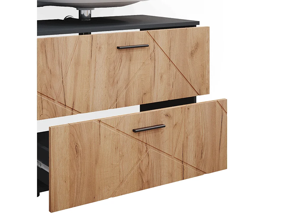 Meubles bain chêne doré/anthracite 80x41x58.6 irma