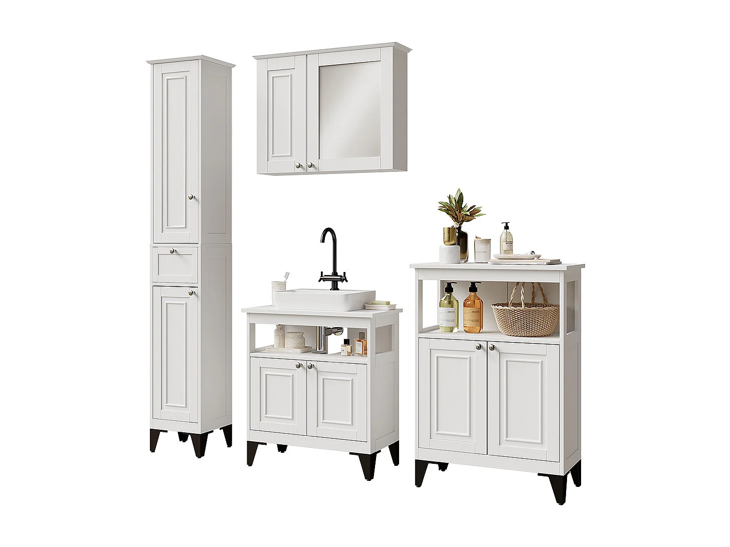 Ensemble de meubles de salle de bains blanc 60x30x65 vanity