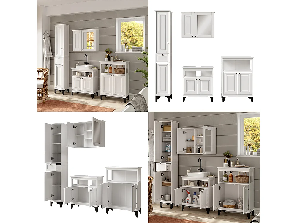 Ensemble de meubles de salle de bains blanc 60x30x65 vanity