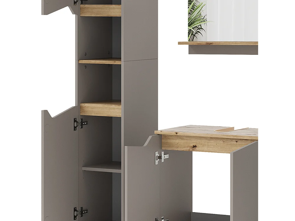 Meubles bain grège 60x35x57 marelle