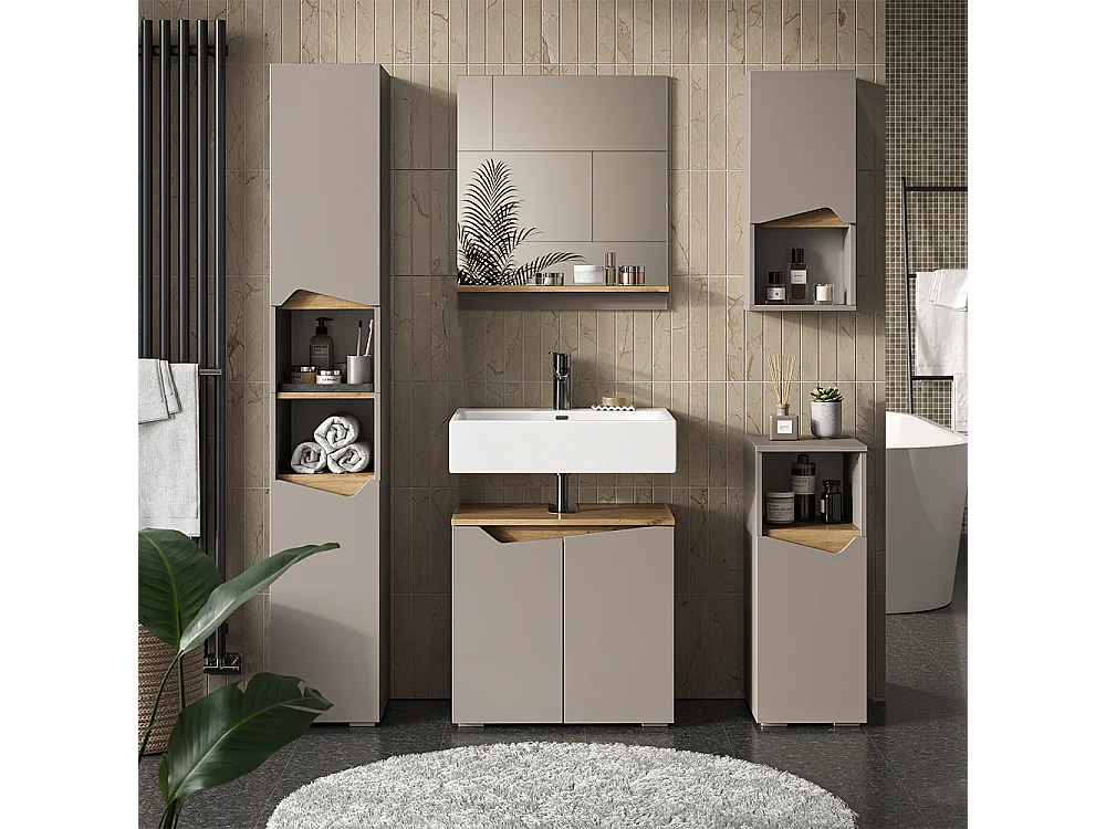 Meubles bain grège 60x35x57 marelle