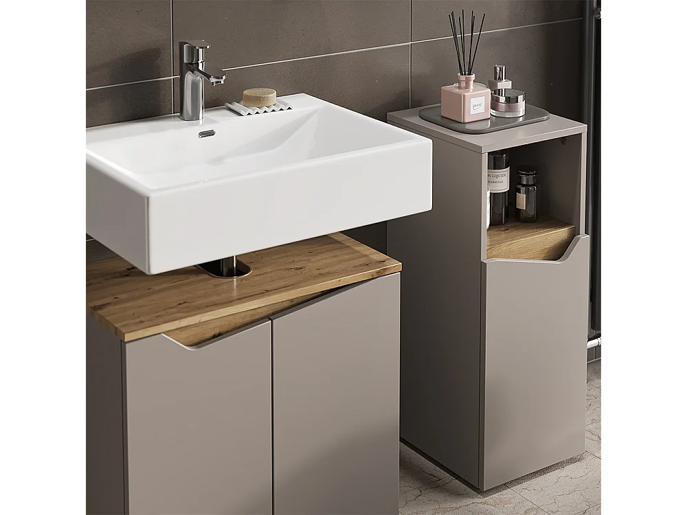 Meubles bain grège 60x35x57 marelle