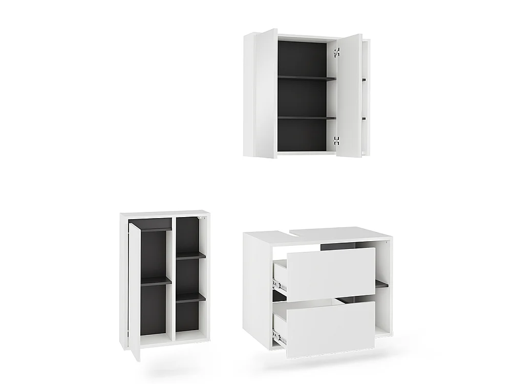 Conjunto de muebles de baño blanco/gris 80x46x60 viola