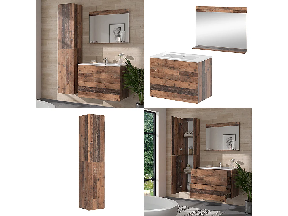 Ensemble de meubles de salle de bains oldstyle 80x46x59.3 izan