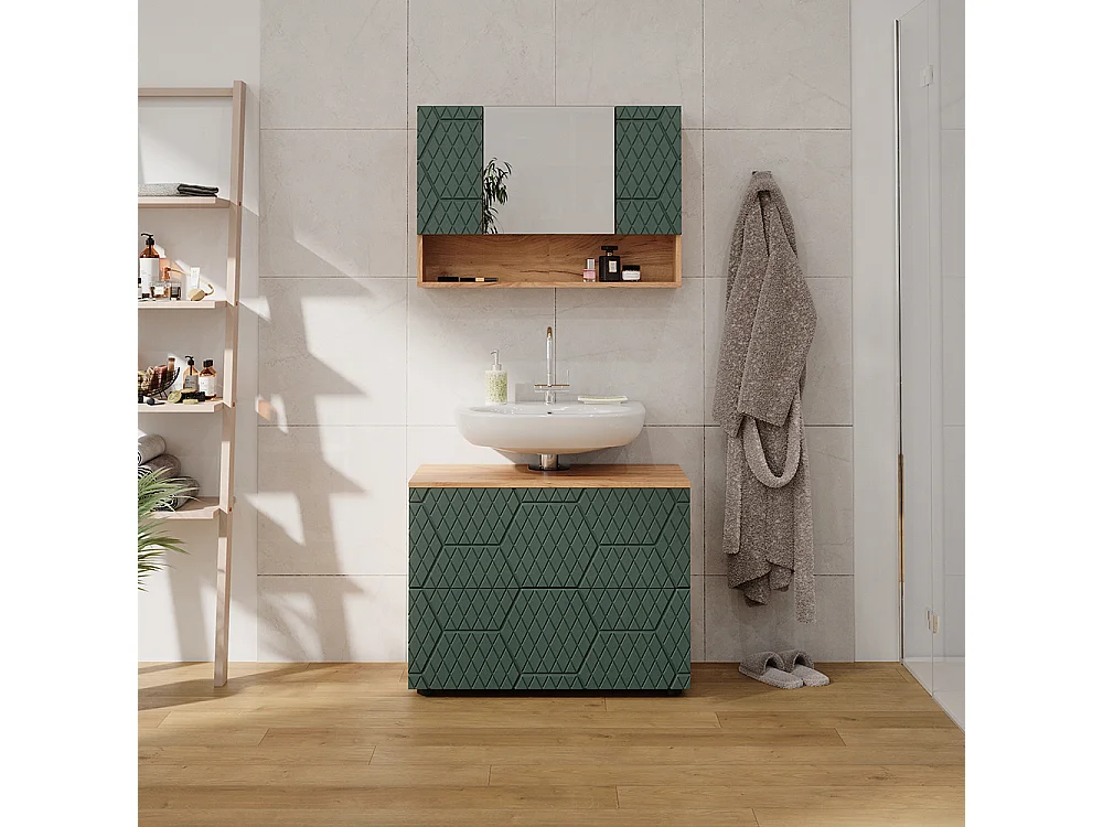 Meubles bain vert/force de lor chêne 80x41x58.6 irma