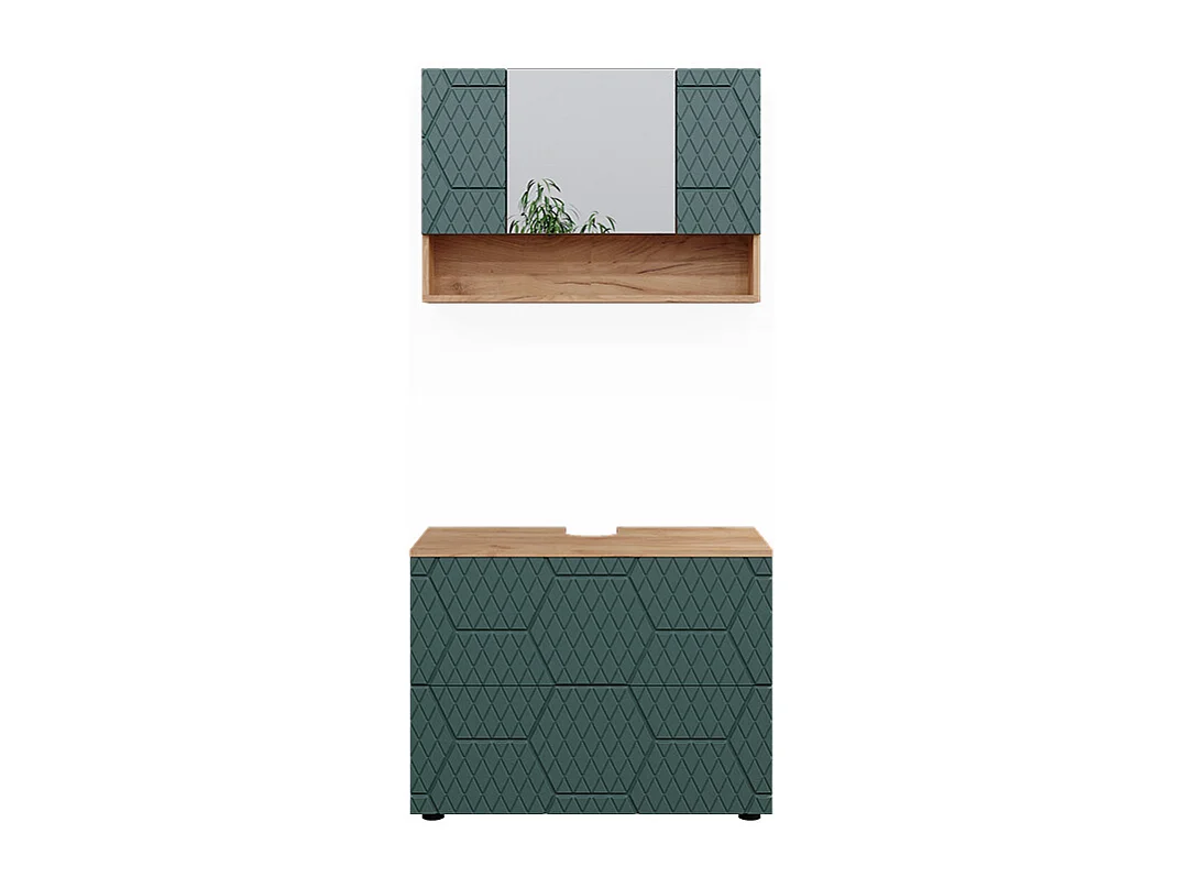 Meubles bain vert/force de lor chêne 80x41x58.6 irma