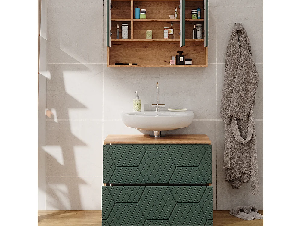 Meubles bain vert/force de lor chêne 80x41x58.6 irma