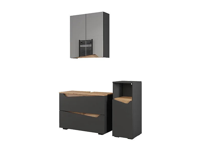 Set di mobili da bagno antracite 80x35x57.5 marelle