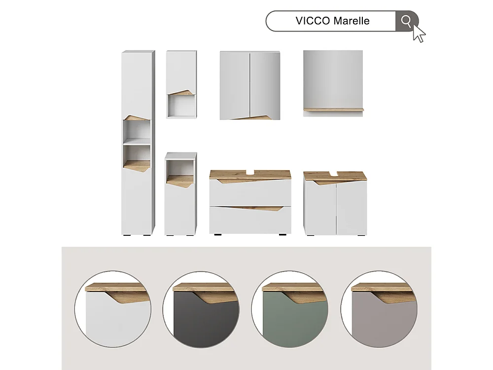 Set di mobili da bagno antracite 80x35x57.5 marelle