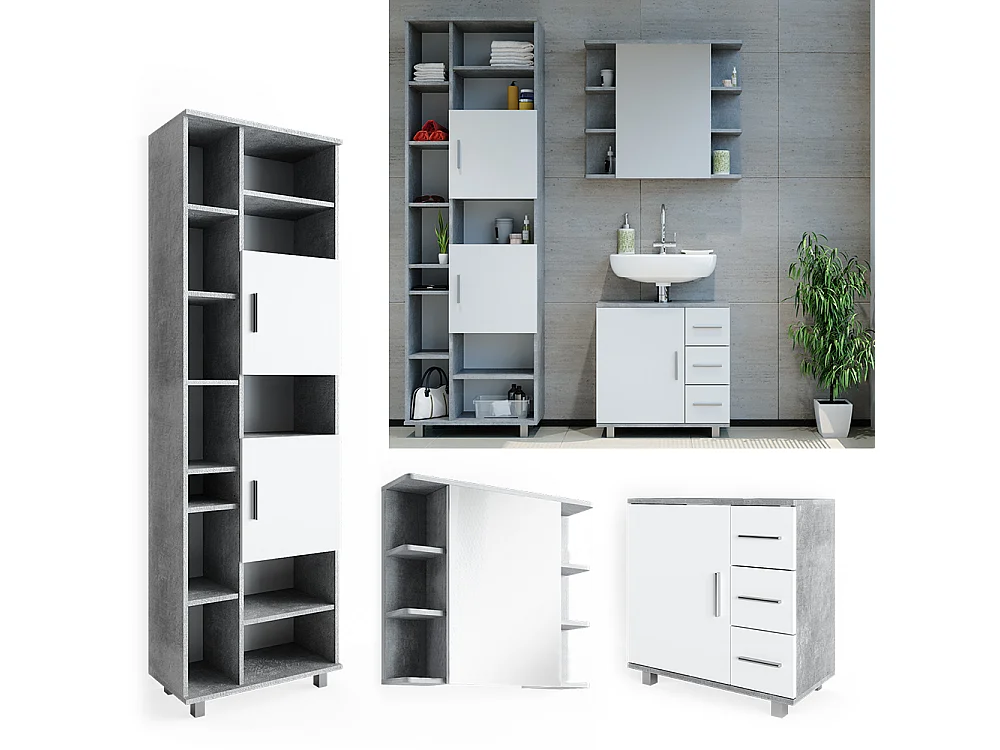 Meubles bain béton 60x33x60.8 ilias