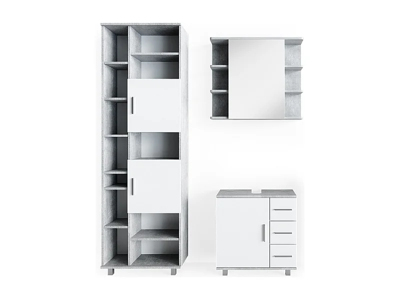 Conjunto de móveis de casa de banho betão 60x33x60.8 ilias