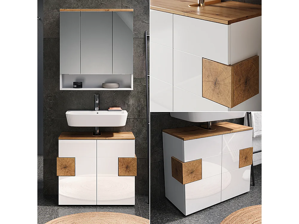 Meubles bain blanc 73x37x64 eden