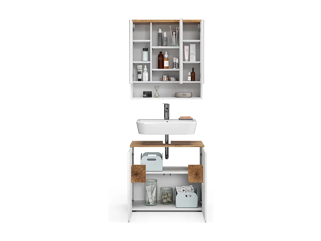 Meubles bain blanc 73x37x64 eden