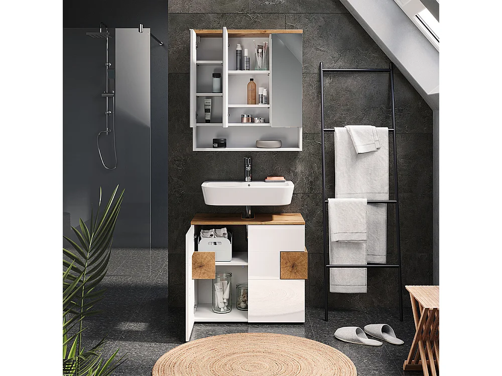 Badmöbel-Set weiß 73x37x64 eden