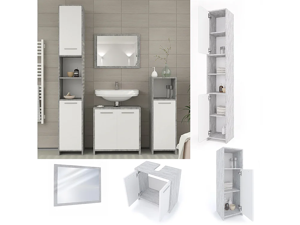 Conjunto de muebles de baño hormigón 58x33x60 kiko