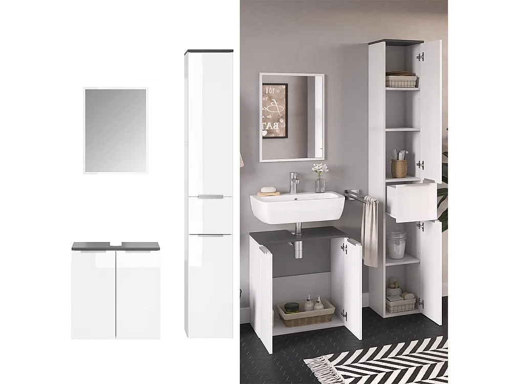 Conjunto de muebles de baño blanco 58x33x60 otis