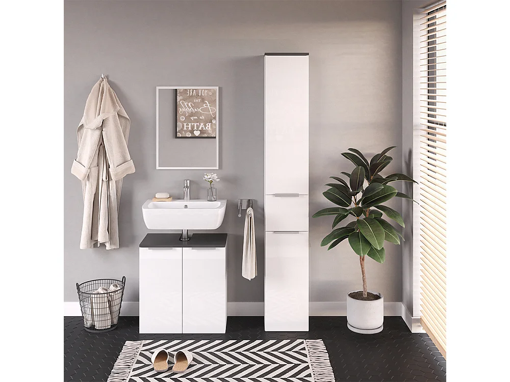 Meubles bain blanc 58x33x60 otis