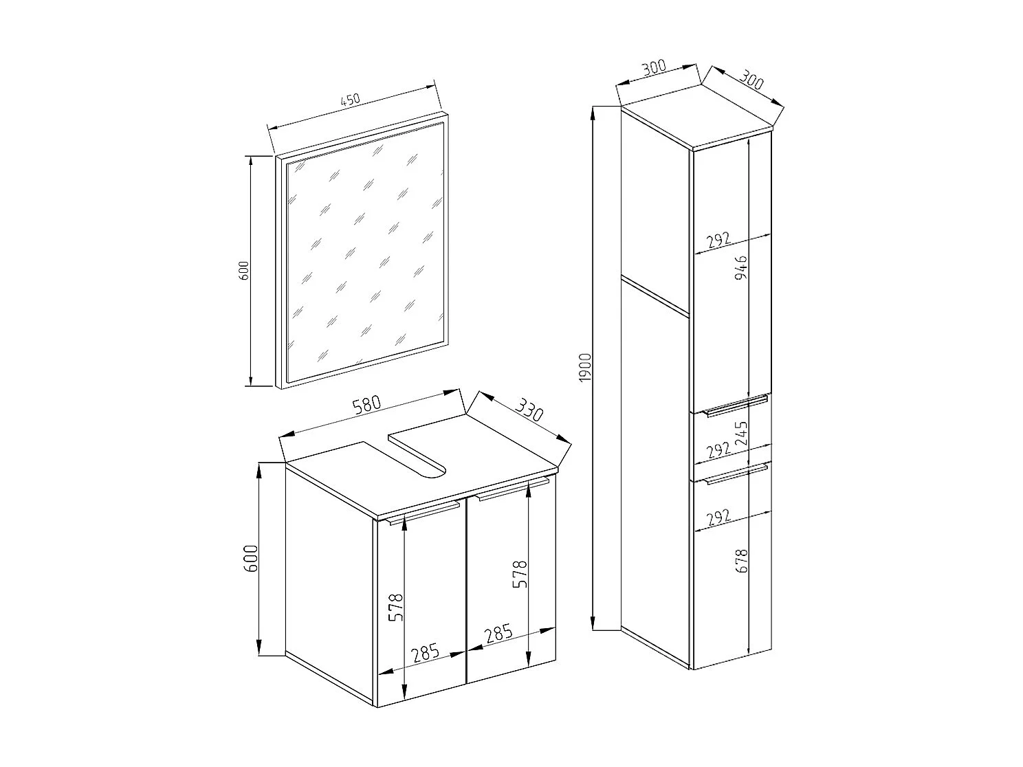 Meubles bain blanc 58x33x60 otis