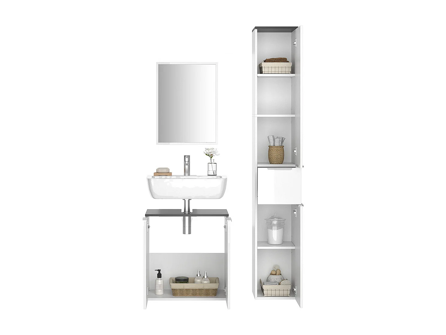 Meubles bain blanc 58x33x60 otis