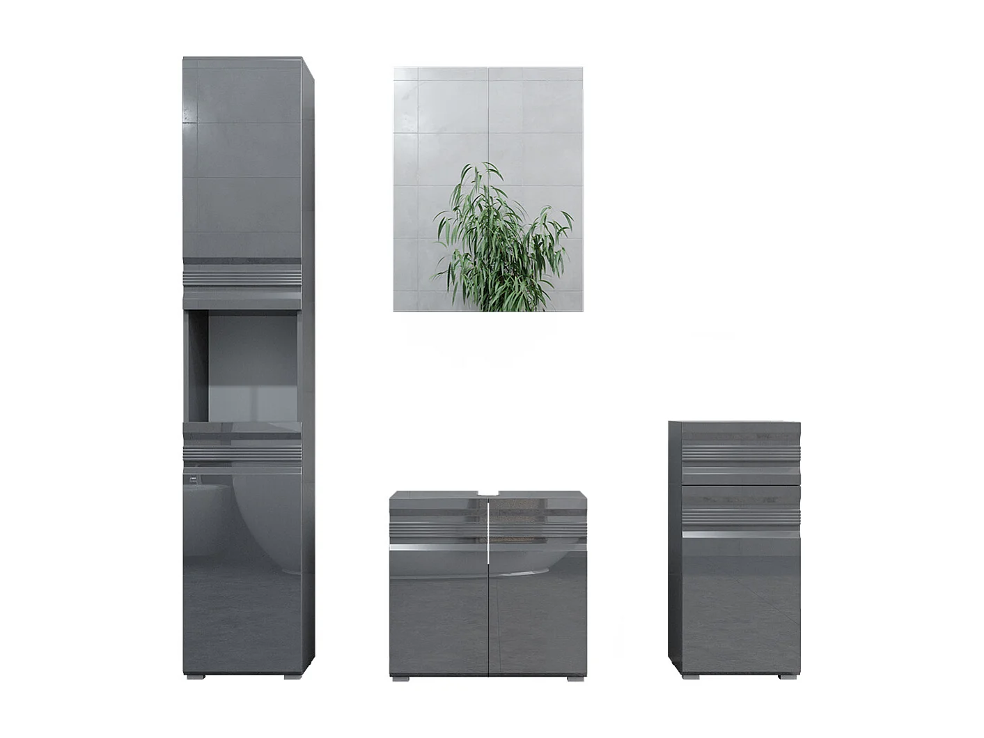 Meubles bain anthracite haute brillance 56x34x60 fredd