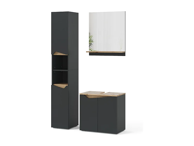 Combinazione di mobili da bagno antracite 60x35x57 marelle
