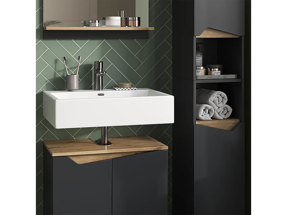 Meubles bain anthracite 60x35x57 marelle
