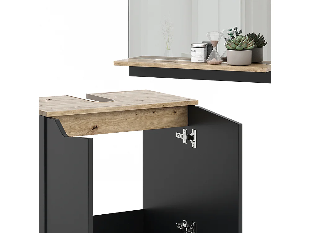 Meubles bain anthracite 60x35x57 marelle