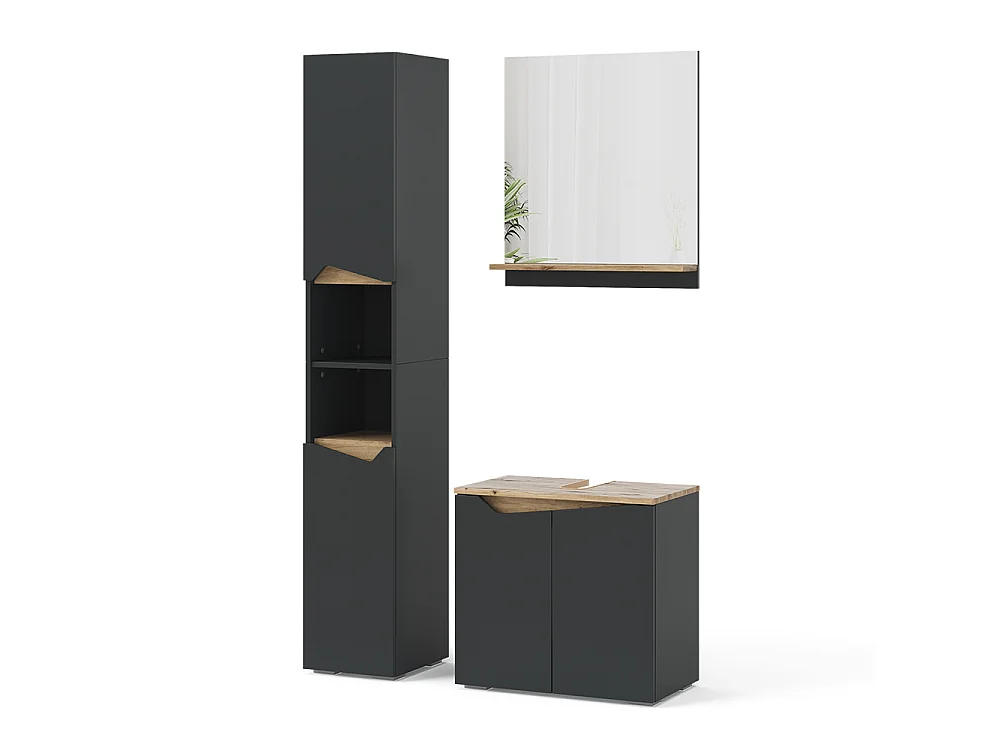 Meubles bain anthracite 60x35x57 marelle