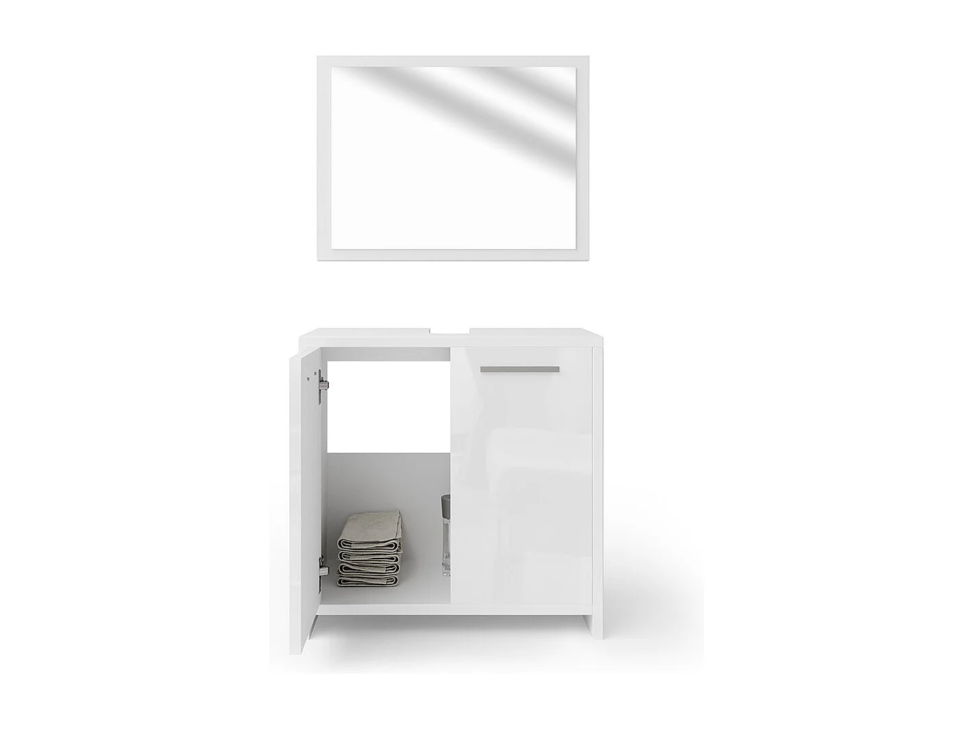 Conjunto de muebles de baño blanco alto brillo/blanco 58x33x60 kiko