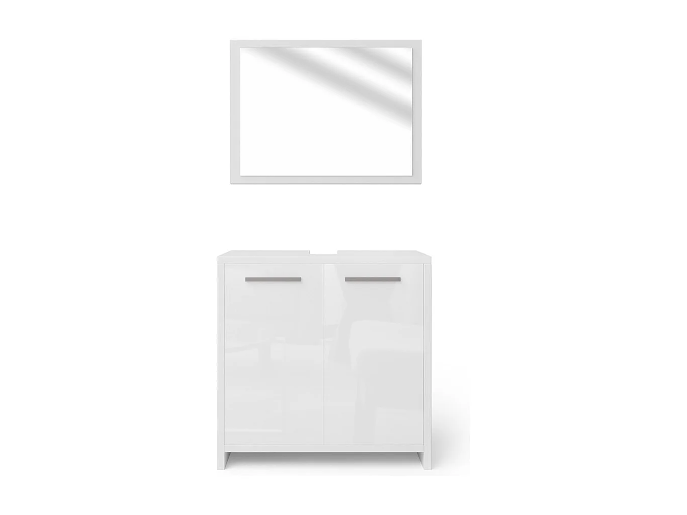 Meubles bain blanc brillant/blanc 58x33x60 kiko