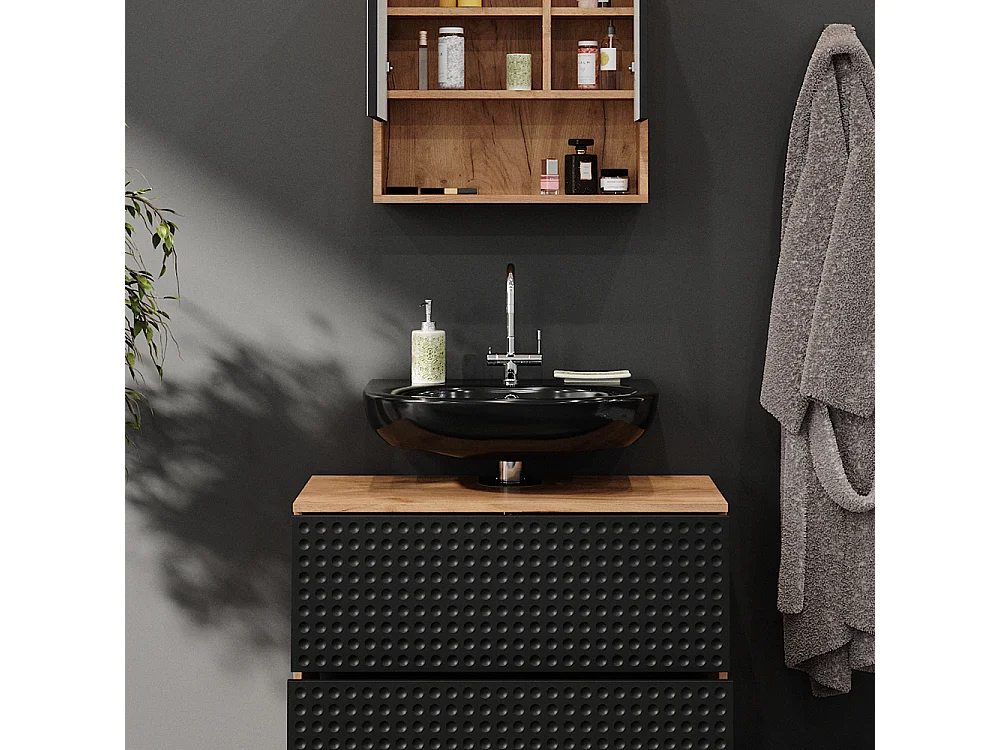 Badmöbel-Set anthrazit gepunktet 80x41x58.6 irma