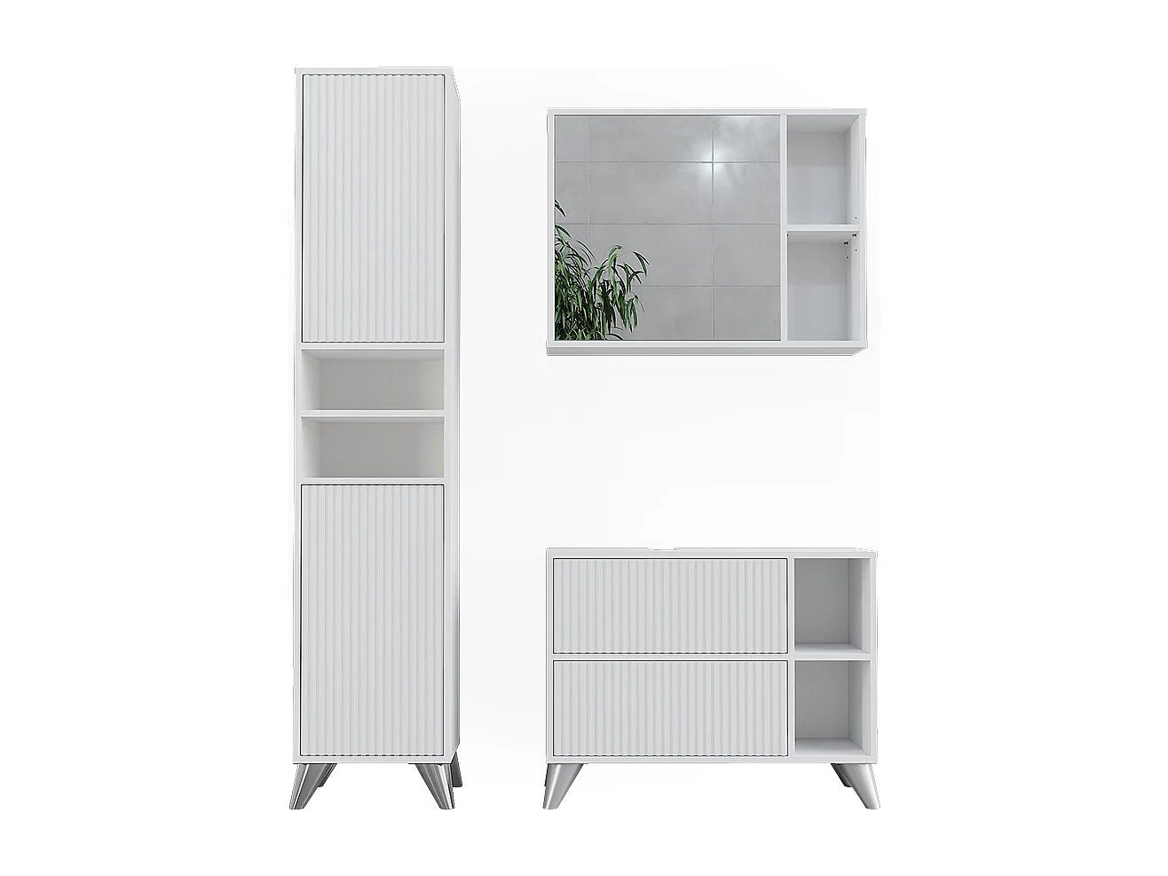 Ensemble de meubles de salle de bains blanc 80x30x62 leano