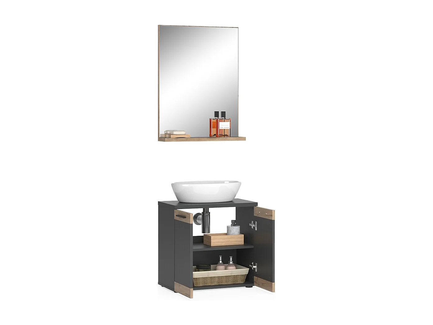 Meubles bain anthracite 60x34.3x59.1 niko