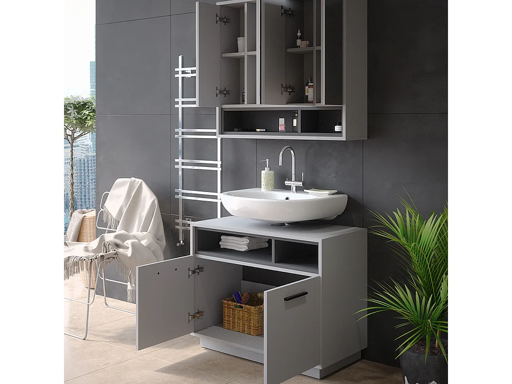 Set di mobili da bagno grigio 80x40x64 beatrice