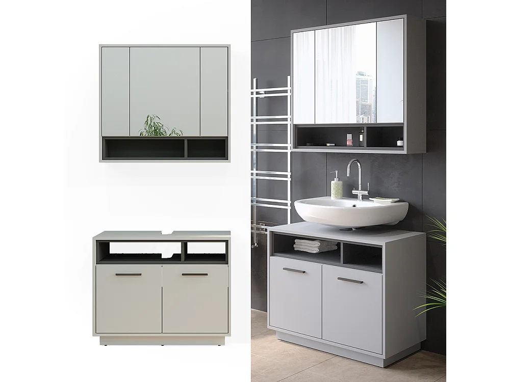 Meubles bain gris 80x40x64 beatrice