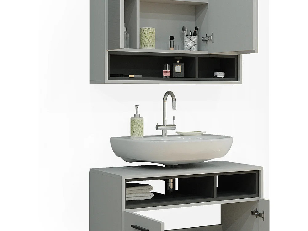 Meubles bain gris 80x40x64 beatrice