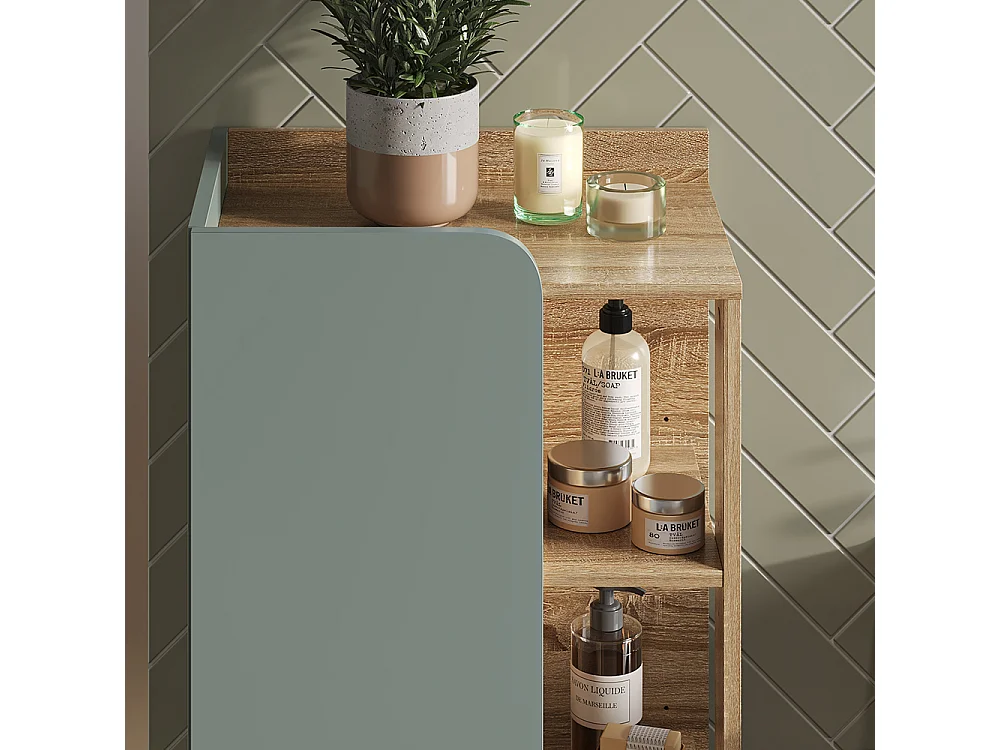 Badkamermeubelset sonoma/blauw 60x35x65 karen