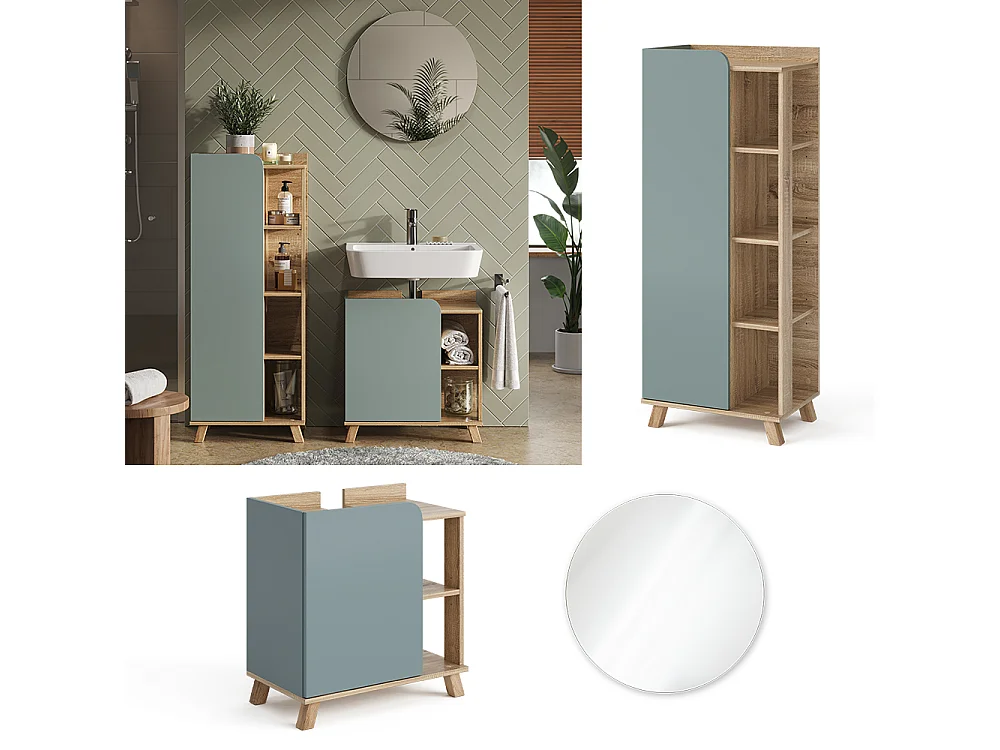 Meubles bain sonoma/bleu 60x35x65 karen