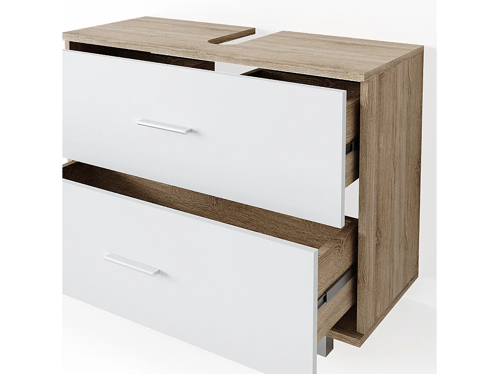 Set mobili bagno bianco/sonoma 80.2x33x60.8 ilias