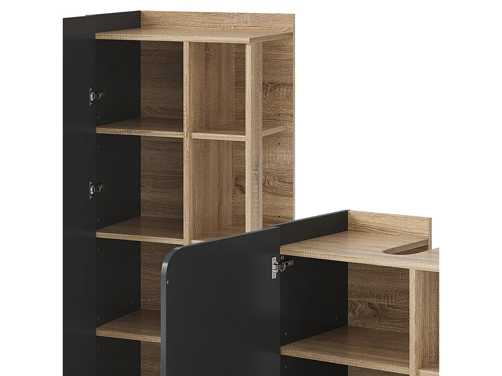 Badmöbel-Set sonoma/anthrazit 60x35x65 karen