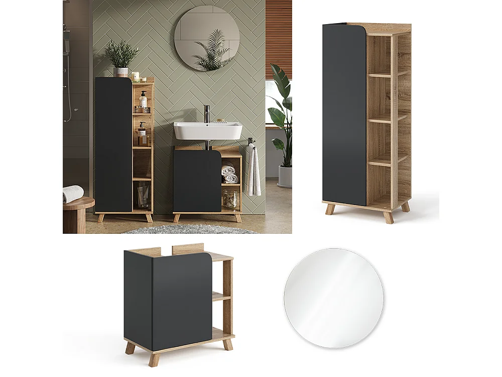 Meubles bain sonoma/anthracite 60x35x65 karen