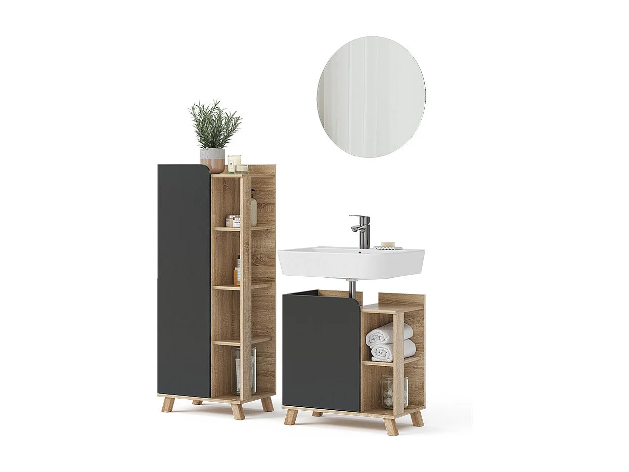 Meubles bain sonoma/anthracite 60x35x65 karen