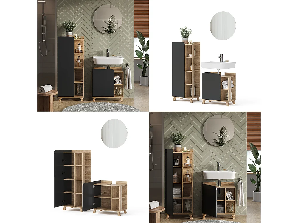 Meubles bain sonoma/anthracite 60x35x65 karen