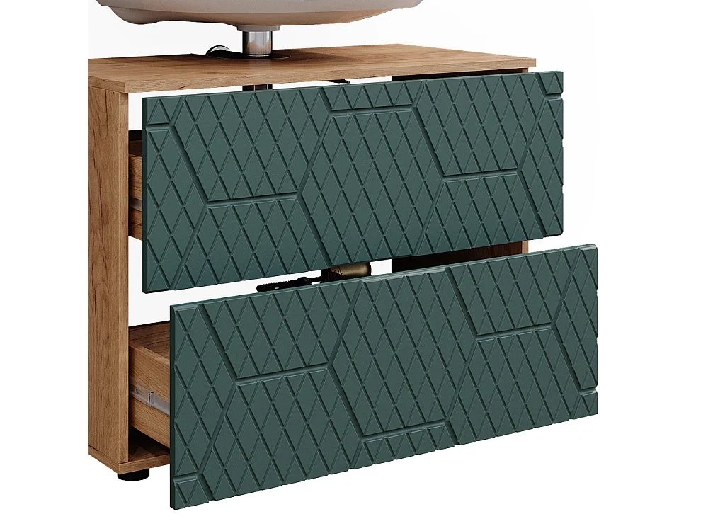 Conjunto de muebles de baño roble verde/dorado 80x41x58 irma