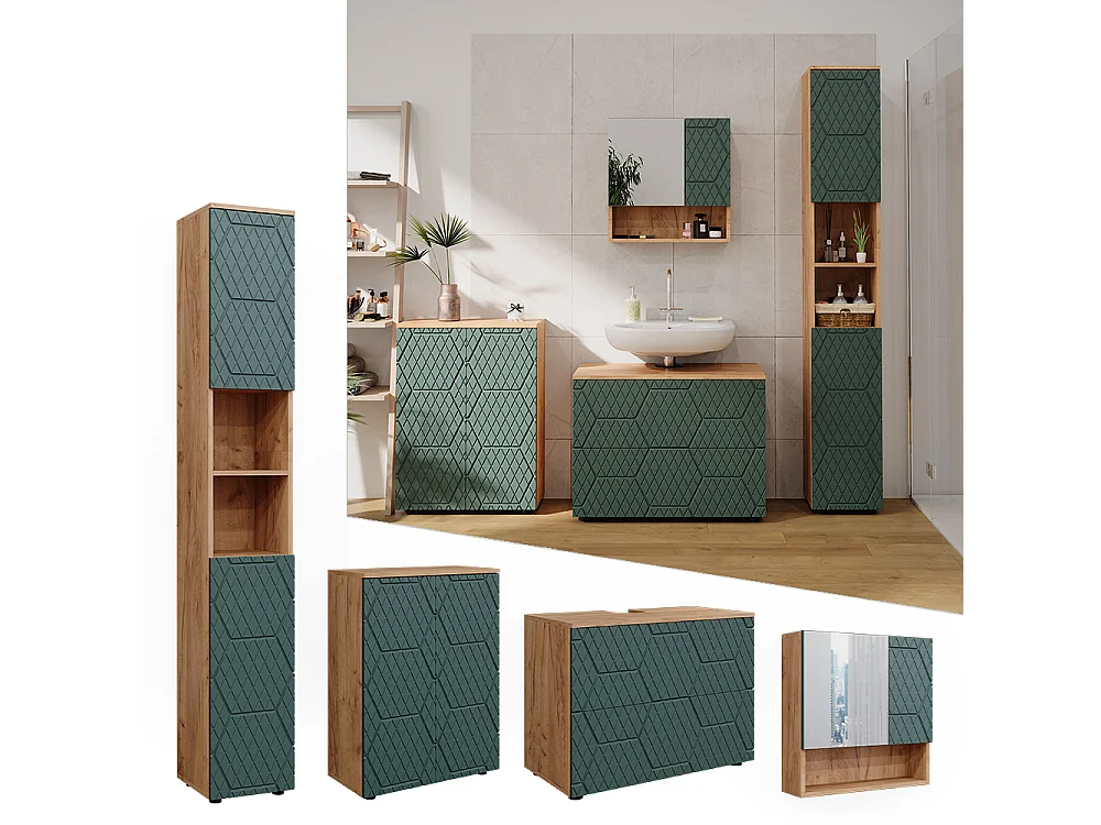 Meubles bain vert/force de lor chêne 80x41x58 irma