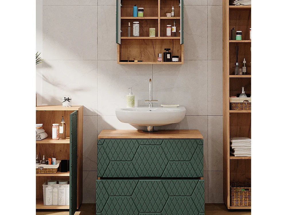 Meubles bain vert/force de lor chêne 80x41x58 irma